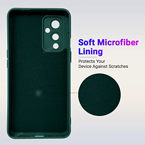 Image of LIRAMARK Silicone Soft Back Cover Case for OnePlus 9 5G / 1+9 5G (Silicone Green)