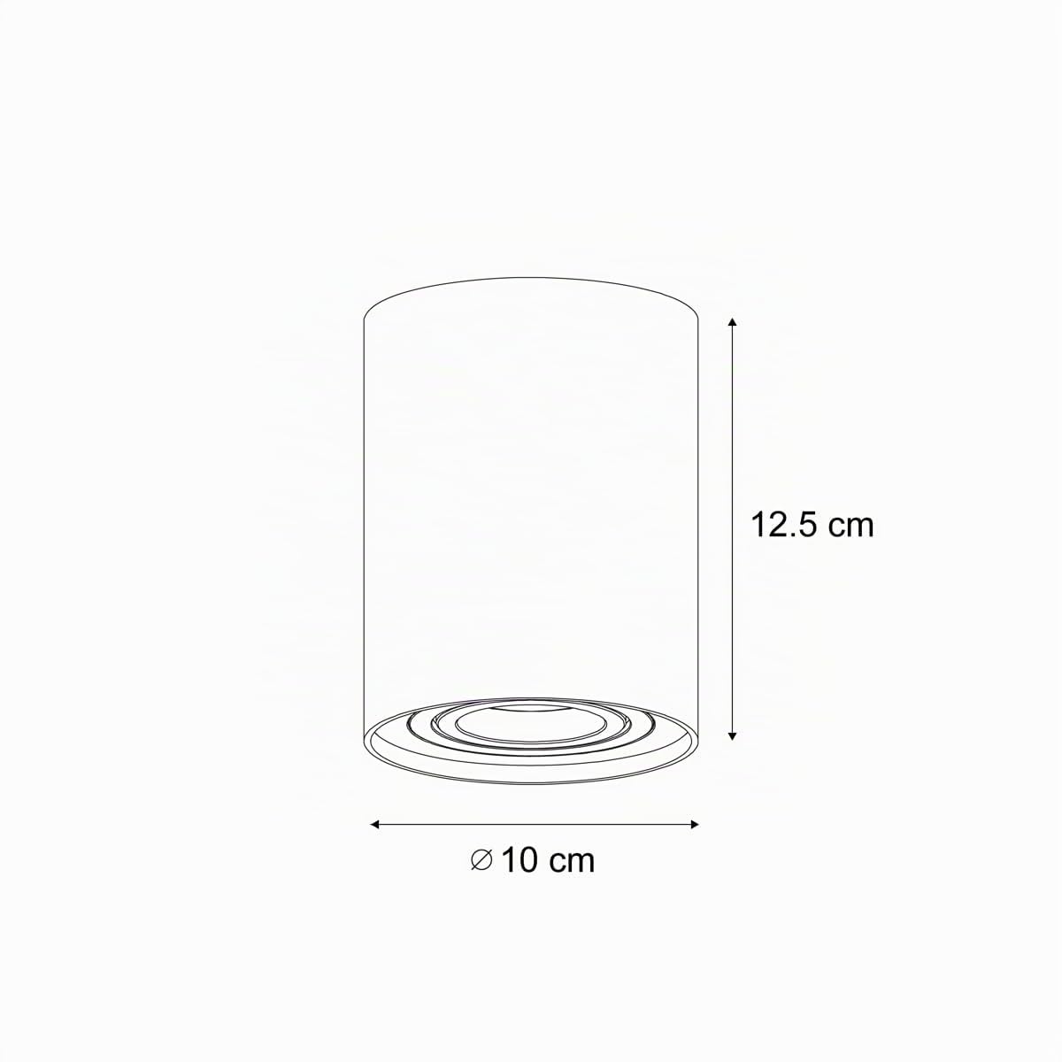 Qazqa Verstellbarer Deckenstrahler, Deckenspot - 108444 - Beige, max. 10W, Geeignet für LED, 10cm, Ideal als Flur, Küche lampe, Schlafzimmerlampe und Wohnzimmerlampe, Im 4er-Set.
