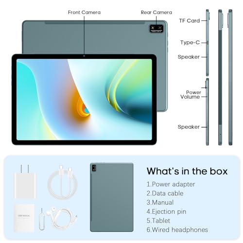 Image of Tablet, 6+8GB (Expanded) RAM 256GB ROM, 11 Inch Android 13 Tablets with Octa-Core Processor, 2K Display, 13MP+5MP Camera, 18W Fast Charging, 7500mAh, GPS, WiFi, BT 5.0, Dual SIM, 2.4G /5G WiFi
