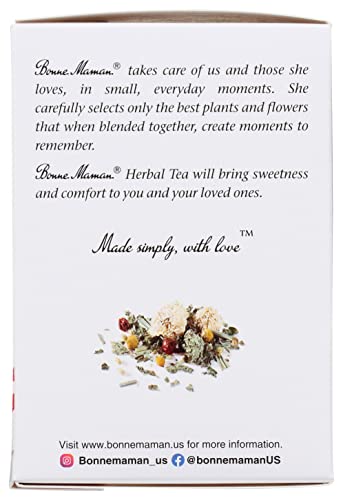 Bonne Maman Organic Herbal Tea Serenity: Lemon Balm, Lemongrass, Yarrow & Chamomile Blend, 16 Tea Bags (Pack of 1) - Image 5