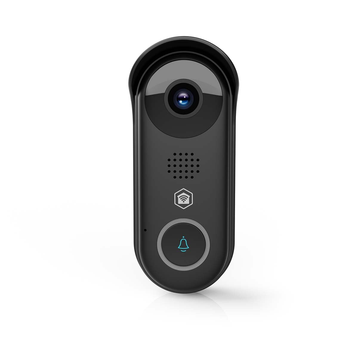Nedis WIFICDP11BK | Timbre Inteligente con cámara Wi-Fi | 1080p Full HD | Visión Nocturna | Detección de Movimiento | Audio bidireccional | Almacenamiento microSD y Nube | Negro