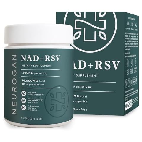 Neurogan NAD+ with Resveratrol Capsules 1:1 Ratio | 1200 MG - 90 Count | Cellular Health, Immune Function, Energy Supplements, Promotes Healthy Aging | Nicotine Adenine Dinucleotide for Vitality Cover