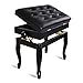 Sgabello per pianoforte con contenitore, Sgabello per pianoforte regolabile con panca per pianoforte con cuscino in spugna ad alta resilienza Sgabello per pianoforte con scomparto portaoggetti per mu