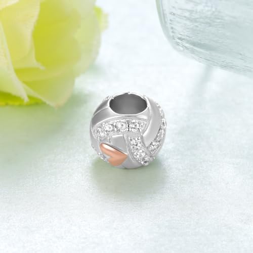 Sport Charm Sterling Silver Volleyball/Baseball/Softball/Soccer/Basketball/Football/Pickleball Charms for Bracelets Sport Jewelry Gifts for Women2