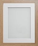 Frame Company Allington Range Beech Picture Photo Frame with White Mount Mount, 14x11 for pic size A4 * Choice of Sizes* Fitted with Glass