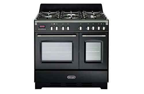 De Longhi MEM 965T NN ED Cuisinière à gaz 5 feux + 2 fours électriques ventilés, 90 x 60 cm, couleur anthracite, ligne Mastercook