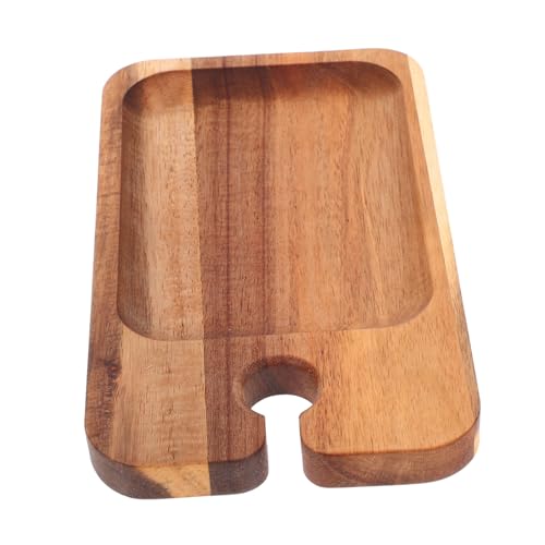 Holibanna Vassoio Accessori da Festa Piatto Cocktail con portabicchiere Piatti per antipasti di Vino Piatto da Cocktail Tagliere per Formaggi con portabottiglie di Legno Khaki