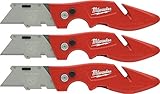 Milwaukee 48-22-1901F Fastback Utility Knife with Wire Stripping Compartment, and Gut Hook (3 Pack of 48-22-1901)