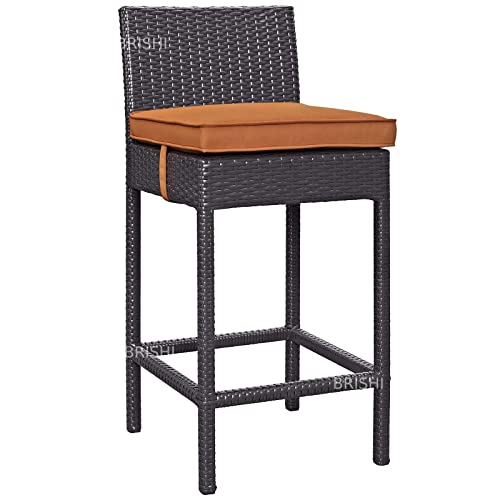 Image of BRISHI Outdoor Bar Set Garden Patio Bar Set 1+4 4 -Chairs and 1 - Table Set Balcony Bar Table with Stool Set (Brown)