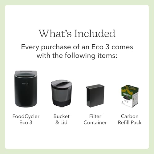 Image of Food Cycler Eco 3 Compact Kitchen Food Recycler | Indoor Composter Bin Alternative | Electric Countertop Food Waste Disposer with Odorless 3.5L Indoor Food Waste Bin for Easy Waste Management | Grey