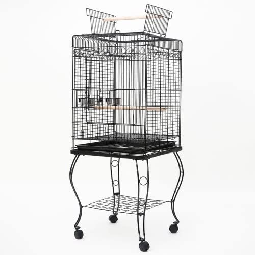 Lovely Pets Kingdom Foldable Metal Bird cage for Macaw, Green Parrot and All Big Birds with Stand and Wheel with 2 Steel Cups, 2 Perch and Tray-705 (B0B7S3KJC7) Amazon Price History, Amazon Price Tracker
