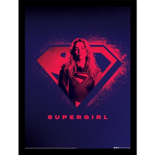 Décoration murale Supergirl affiche encadrée de collection 45x35cm logo rose