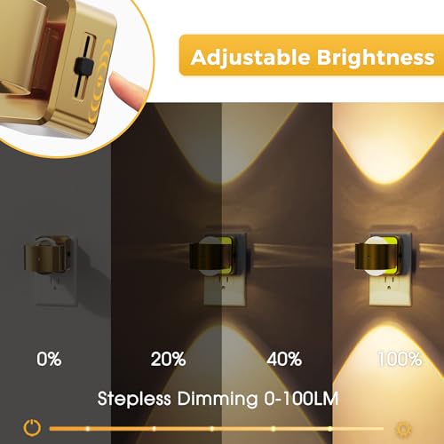 L LOHAS LED Night Light Projector, Night Lights Plug into Wall, Dusk to Dawn Sensor, Rotating Nightlight for Kids, Soft White Swivel Ambient Lighting for Bathroom, Gaming Room, Gifts,1 Pack - Thumbnail 3