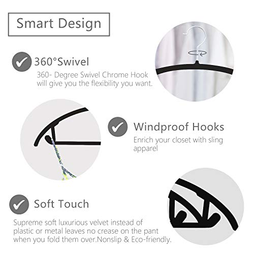 Mizgi 8542011105 Premium Velvet Hangers (Pack Of 50) Heavyduty- Non Slip No Shoulder Bump Suit Hangers - Chrome Hooks,Space Saving Clothes Hangers,Rounded Hangers For Coat,Sweater,Jackets,Pants thumb #2