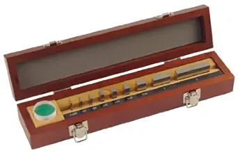 Mitutoyo 516-931-26 Steel Rectangular Micrometer Inspection Gage Block Set, Inch, Optical Parallel, 0.0625