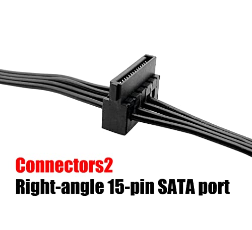 Cable adaptador Mini 4-Pin a 2 SATA ángulo derecho 46 cm (2 pack) miniatura 4