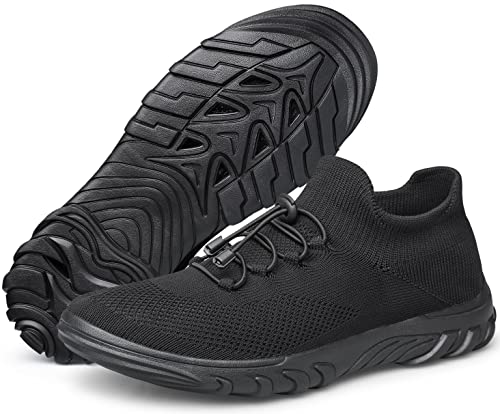 Doussprt Womens Walking Shoes Slip On Hypersoft Sock Tennis Water Sneakers Fashion Casual Mesh Comfortable Athletic Breathable Running All Black Size 7 #TOP6