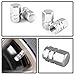 iJDMTOY 4pc Tuner Racing Style Silver Aluminum Tire Valve Caps (Hexagon Shape)