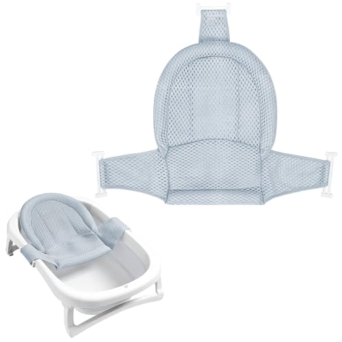 Image of Colorlife Baby Bath Seat Support Net Infant Bathing Seat Support Mat, Adjustable Comfortable Non-Slip Three-Pointed Baby Shower Net Bathtub Sit Up Mesh for Newborn 0-12 Months-Gray(No Bathtub)
