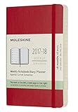 De bolsillo Moleskine DSF218WN2Y18 - Agenda semanal 2017-2018, 18 meses, tapa blanda, color rojo