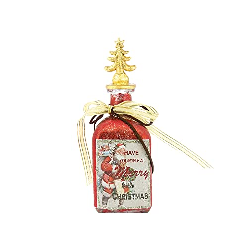 Magizi Porta Sabonete Vidro Decorado Gliter 20cm Enfeite de Natal - M60-942- Yangzi, Dourado