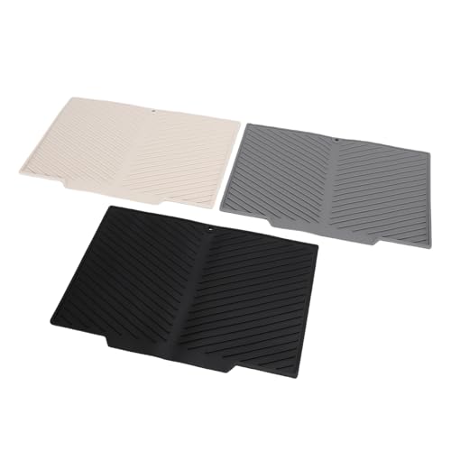 Alfombrilla de silicona para secar platos con base elevada y drenaje 5