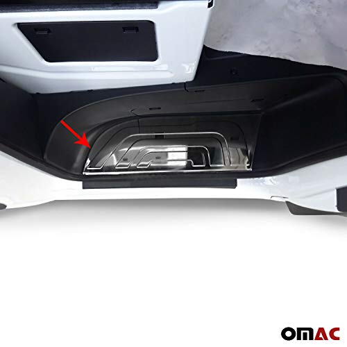 Omac Automotive Interior Accessories Scuff Plate Chrome Door Sill Cover | Car Door Entry Guards | Step Protector Steel 4 Pcs. Fits Mercedes Benz Sprinter W907 2019-2023 #TOP2