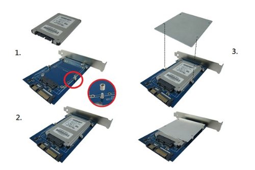 1.8 Inch Micro SATA SSD HDD to SATA Adapter with Bracket