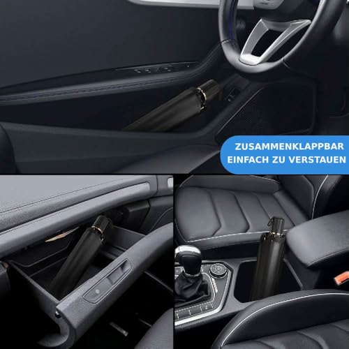 Regenschirm Sonnenschutz für Autoscheibe 140×80 cm mit Zugring Reflektierende Beschichtung, Schützt vor Hitze Einfache Anwendung - Titanium Silver