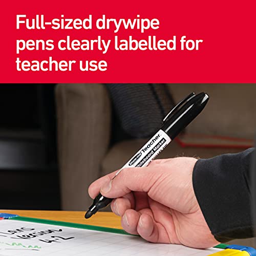 Show-me Black 'Teacher' Drywipe Whiteboard Pens for Schools and Classrooms – Black (10 Pack of Markers) - Image 5