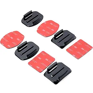 Quikprof Curve Mount with 3M Helmet Adhesive Mount Pad for Action Camera 4X mounts and 4X Tape (8 pcs.)