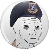 Security Forces Wojak Meme Air Force Beret Military Humor Internet Meme Design Pin Lapel Pin Brooch Steel Pins Badge 0.75'