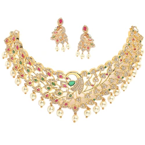 ZENEME Zenem Gold Plated White & Red American Diam...