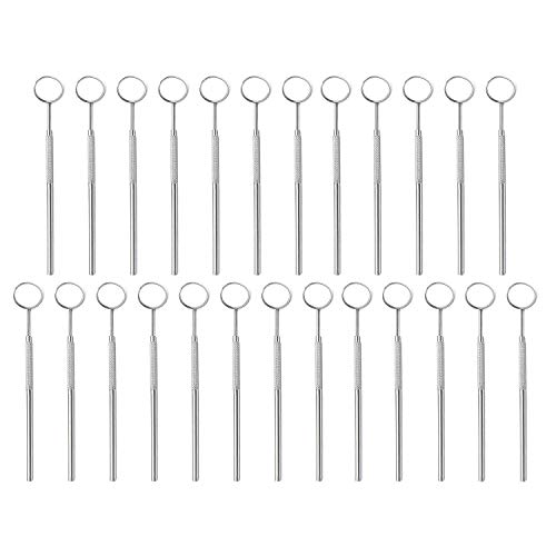 AAProTools 100pcs Dental Mouth Oral Teeth Mirrors Shiny Handle with Free Protective Packing, Every Mirror Individually Packed (Pack of 100)