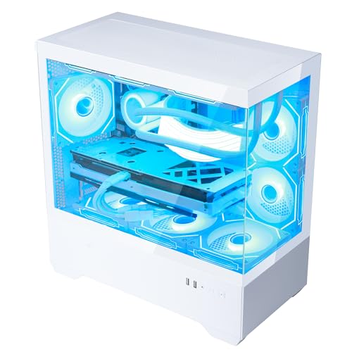 Ocean Park Gaming PC Desktop - AMD Ryzen 7 5700X 3.4 GHz - RTX 4060 8G - 32GB DDR4 3200 MHz- 1TB M.2 + 2TB SATA SSD -360mm AIO -RGB Fans -WiFi & Bluetooth Ready -Windows 11 Pro Computer-White - Image 6