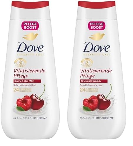 Dove Advanced Care Duschcreme Vitalisierende Pflege mit 24h Renewing MicroMoisture für sofort lotion-zarte Haut 225 ml (Packung mit 2)