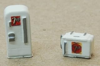 Custom Soda Machine Set -- 7up 1 Upright, 1 Chest Style
