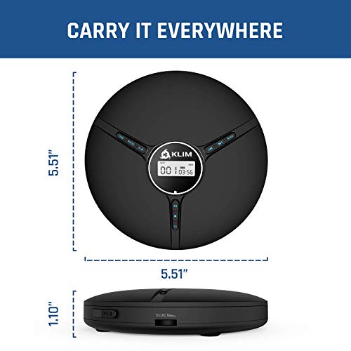 Klim Discman Portable Cd Player With A Built-In Battery - New 2023 Version + Ideal Car Cd Player With Earphones + Compatible Cd-R, Cd-Rw, Mp3. Compact Mini Cd Players Personal Cd Walkman - Black #TOP4