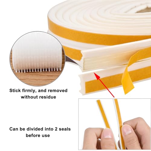 Dichtungsband Selbstklebendes für Türen Fenster, 10m Türdichtung E-Profil Gummidichtung Schalldämmung Anti-Kollision Fensterspalten für Türen Luftzugstopper Fenster