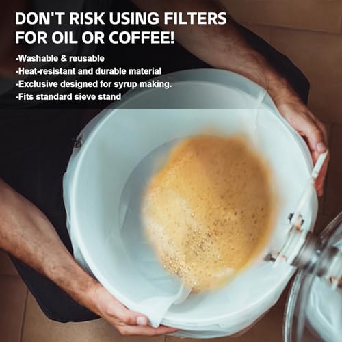 Image of 12 Pcs Maple Syrup Filters Set, 1Qt Reusable Premium Food Grade Filters | Include (1) Heavy Duty Boiling Filter (10) Pre Filters for Sap Collection and (1) Nylon Mesh Filter - (Cone Shape)