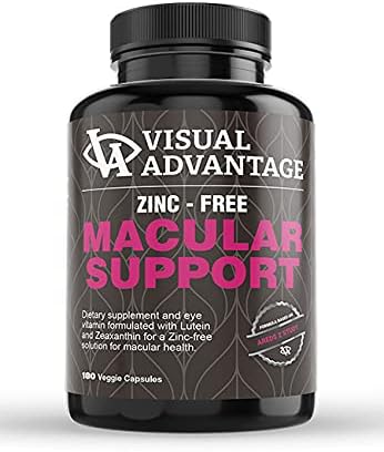 Visual Advantage Zinc-Free AREDS 2 Eye Vitamins for Macular Support – 3 Month Supply (180 Veggie Capsules) – Lutein & Zeaxanthin Formula Based on The AREDS II Study