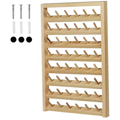 Porte-fil mural en bois de couture pour rangement 48 bobines - 3