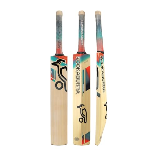 Batte de cricket Kookaburra 6.5 taille 1 avec grip ergonomique bicolore corail et bleu