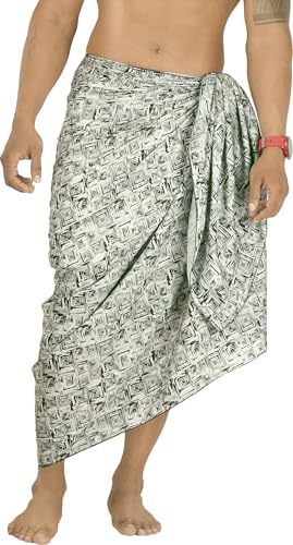 LA LEELA Men's Sarong Cover Ups Wraps Swim Beach