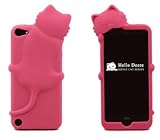 Icase-mall Red Lovely Kiki Cat Silicone Skin Case Cover for Apple iPod Touch 5th Generation iTouch 5G 5 Case with Earphone Anti Dust with Retail Package Xmas Gift