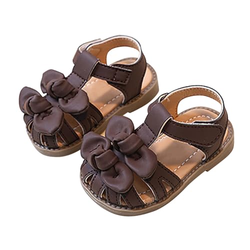 Infant Baby Girl Sandals Cute Closed Toe Outdoor Casual Beach Shoes with Bowknot Newborn The First Pair Sandals