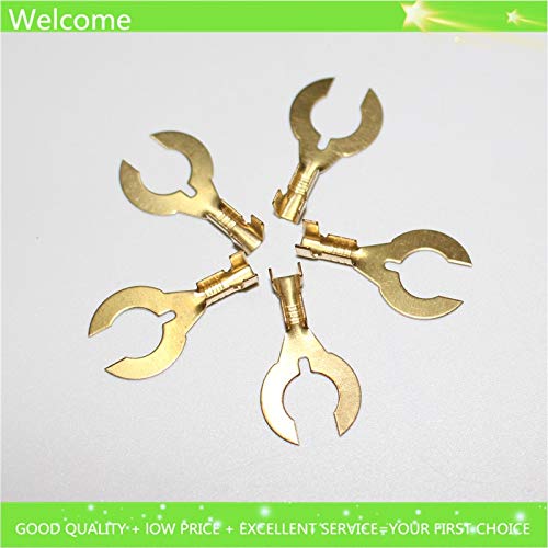 Davitu 200Pcs 8mm Round Crimp Spade Terminal Connection 8 mm Copper Terminals Adaptor Connector Car Auto Modified parts