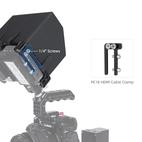 Image of Nitze Monitor Cage Kit,with HDMI Cable Clamp and LS5-B2 Sunhood Built-in Multiple 1 /4 inch Threaded Holes,for SLR Camera Monitor,Compatible with Feelworld F6 PLUSX / F6 Plus / F5 PRO / F5 Prox