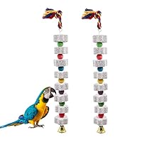 Fonyiunce Vogel Kauspielzeug 2 Stück - Schnabel Schleifstein Mit Glocken Für Papageien