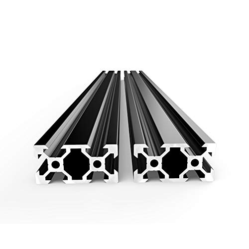 FEYRINX 2PCS 2040 Aluminum Extrusion Profile European Standard Anodized Black V Type Linear